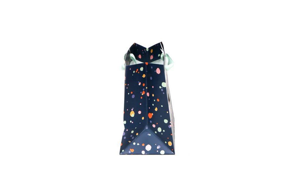 slide 2 of 3, Petite Vogue Gift Bag Splatter Dots on Navy - Spritz, 1 ct
