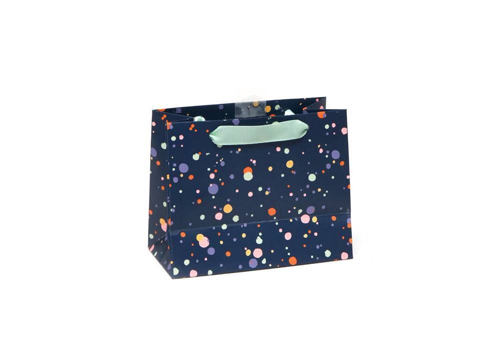 slide 3 of 3, Petite Vogue Gift Bag Splatter Dots on Navy - Spritz, 1 ct