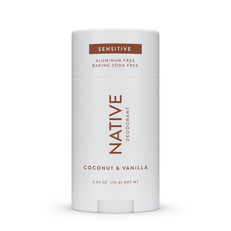 slide 10 of 10, Native Sensitive Solid Deodorant for Women & Men - Coconut & Vanilla - Aluminum & Baking Soda Free - 2.65oz, 2.65 oz