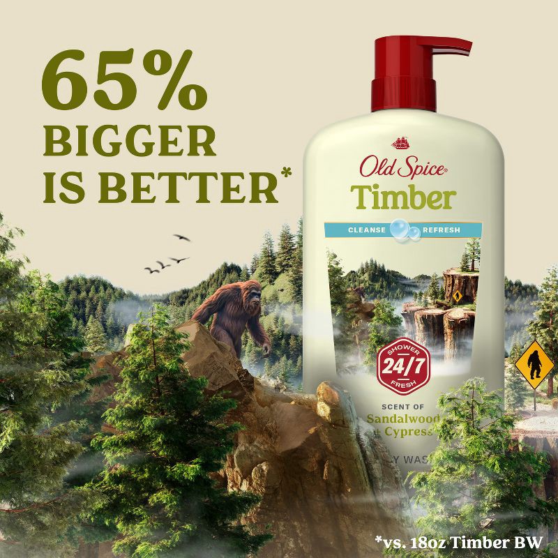 slide 11 of 11, Old Spice Men's Body Wash Timber with Sandalwood - 30 fl oz, 30 fl oz