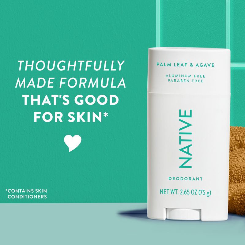 slide 5 of 8, Native Solid Deodorant for Men & Women - Palm Leaf & Agave - Aluminum-Free 2.65oz, 2.65 oz