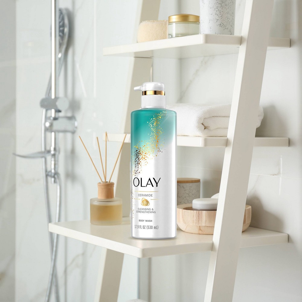 slide 4 of 7, Olay Cleansing and Strengthening Body Wash with Ceramide - 17.9oz, 17.9 oz