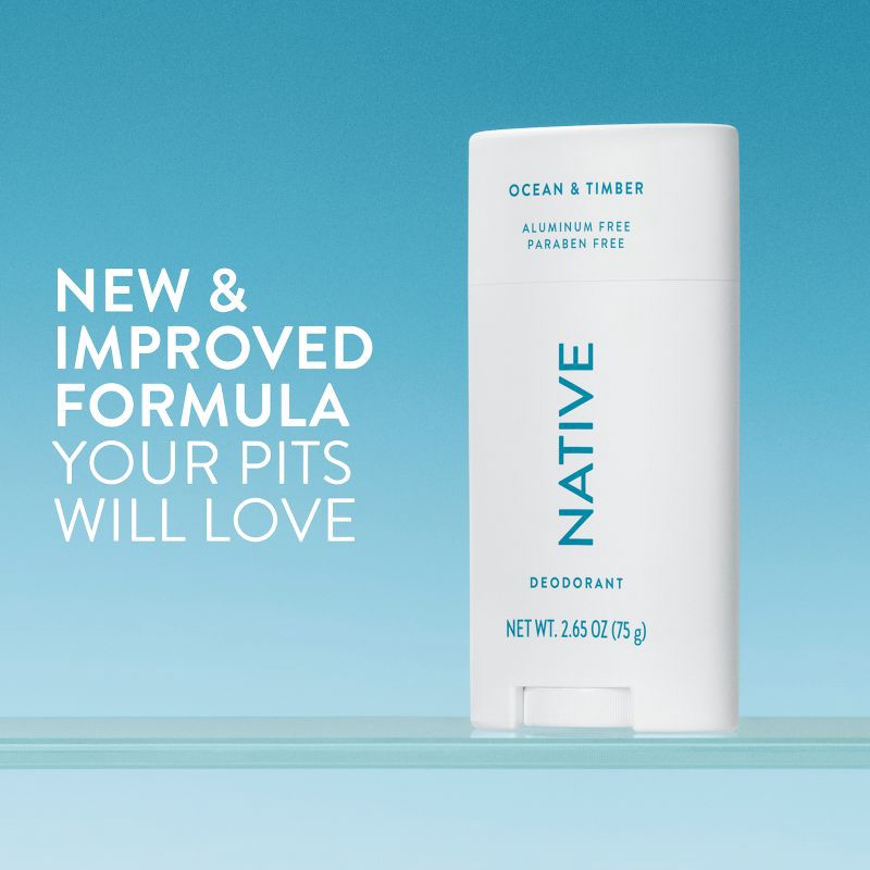 slide 2 of 10, Native Solid Deodorant for Men & Women - Ocean & Timber - Aluminum-Free 2.65oz, 2.65 oz
