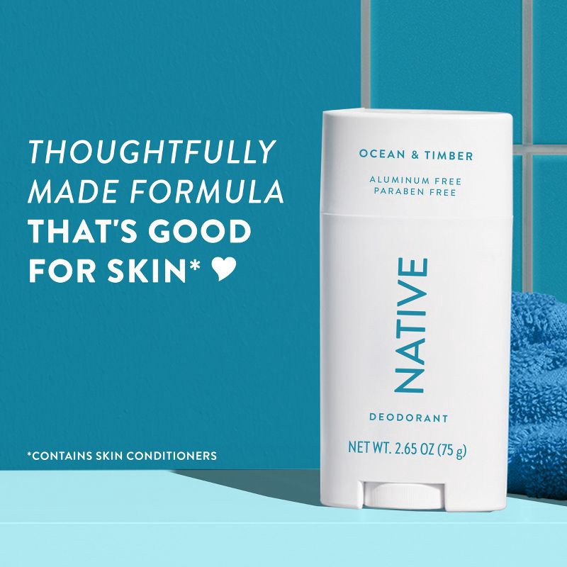 slide 5 of 10, Native Solid Deodorant for Men & Women - Ocean & Timber - Aluminum-Free 2.65oz, 2.65 oz