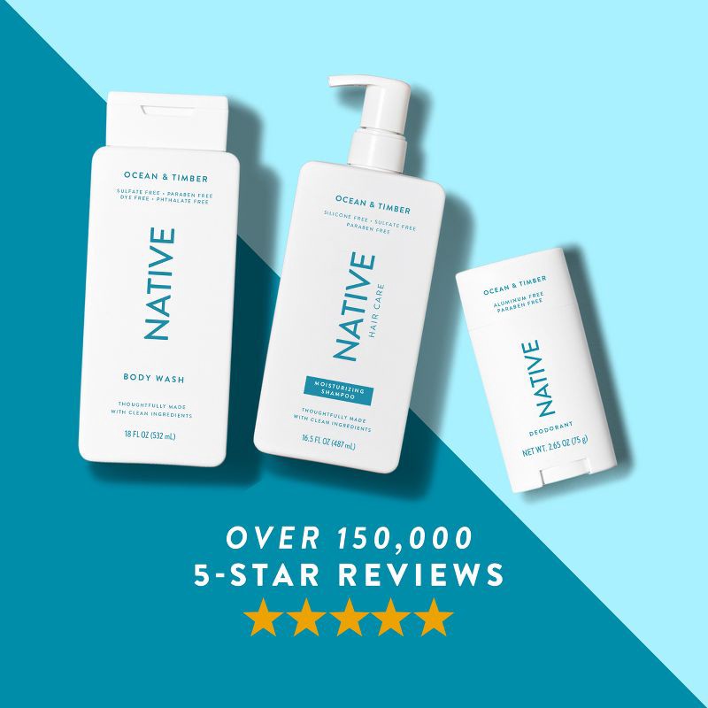 slide 6 of 10, Native Solid Deodorant for Men & Women - Ocean & Timber - Aluminum-Free 2.65oz, 2.65 oz