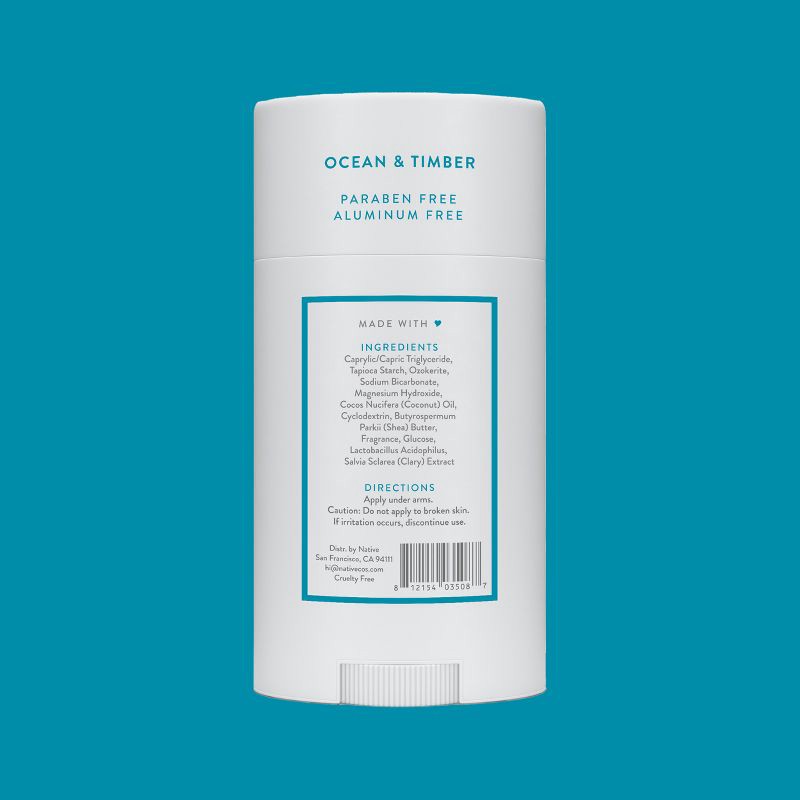 slide 9 of 10, Native Solid Deodorant for Men & Women - Ocean & Timber - Aluminum-Free 2.65oz, 2.65 oz
