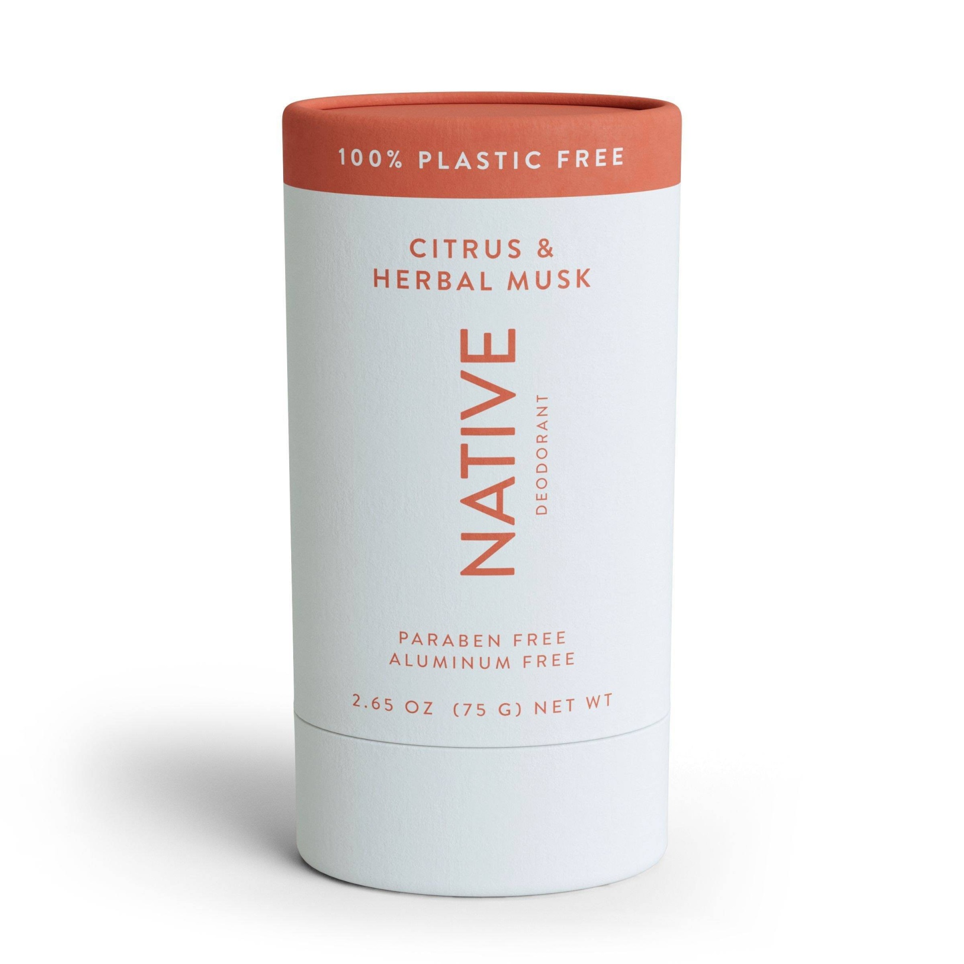 slide 1 of 5, Native Plastic Free Deodorant Citrus and Herbal Musk - 2.65oz, 2.65 oz