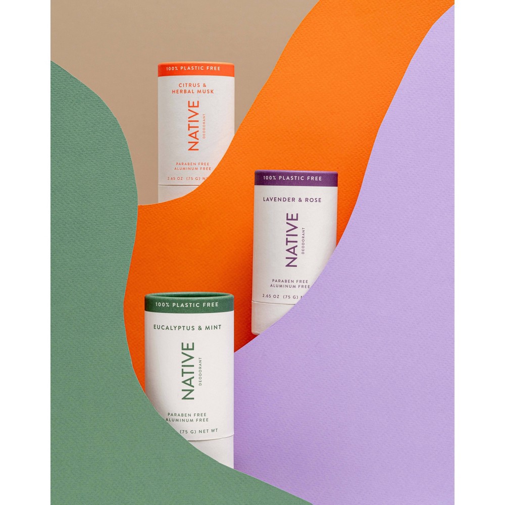 slide 3 of 5, Native Plastic Free Deodorant Citrus and Herbal Musk - 2.65oz, 2.65 oz