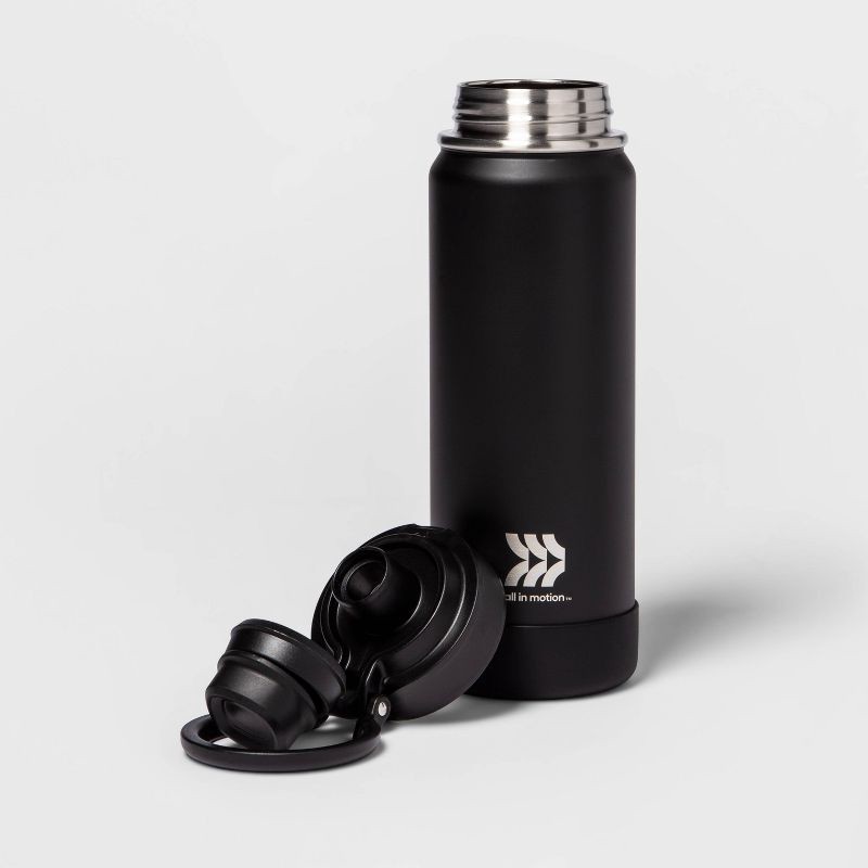 slide 3 of 3, 24oz Vacuum Insulated Stainless Steel Water Bottle Black - All In Motion™, 24 oz