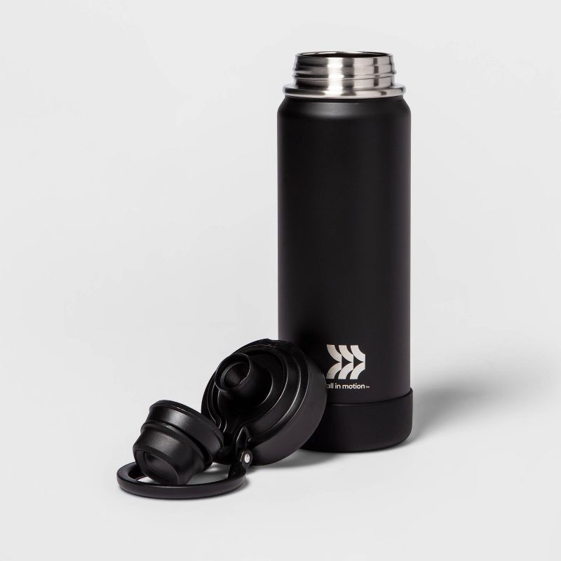 24oz Vacuum Insulated Stainless Steel Water Bottle Black - All In