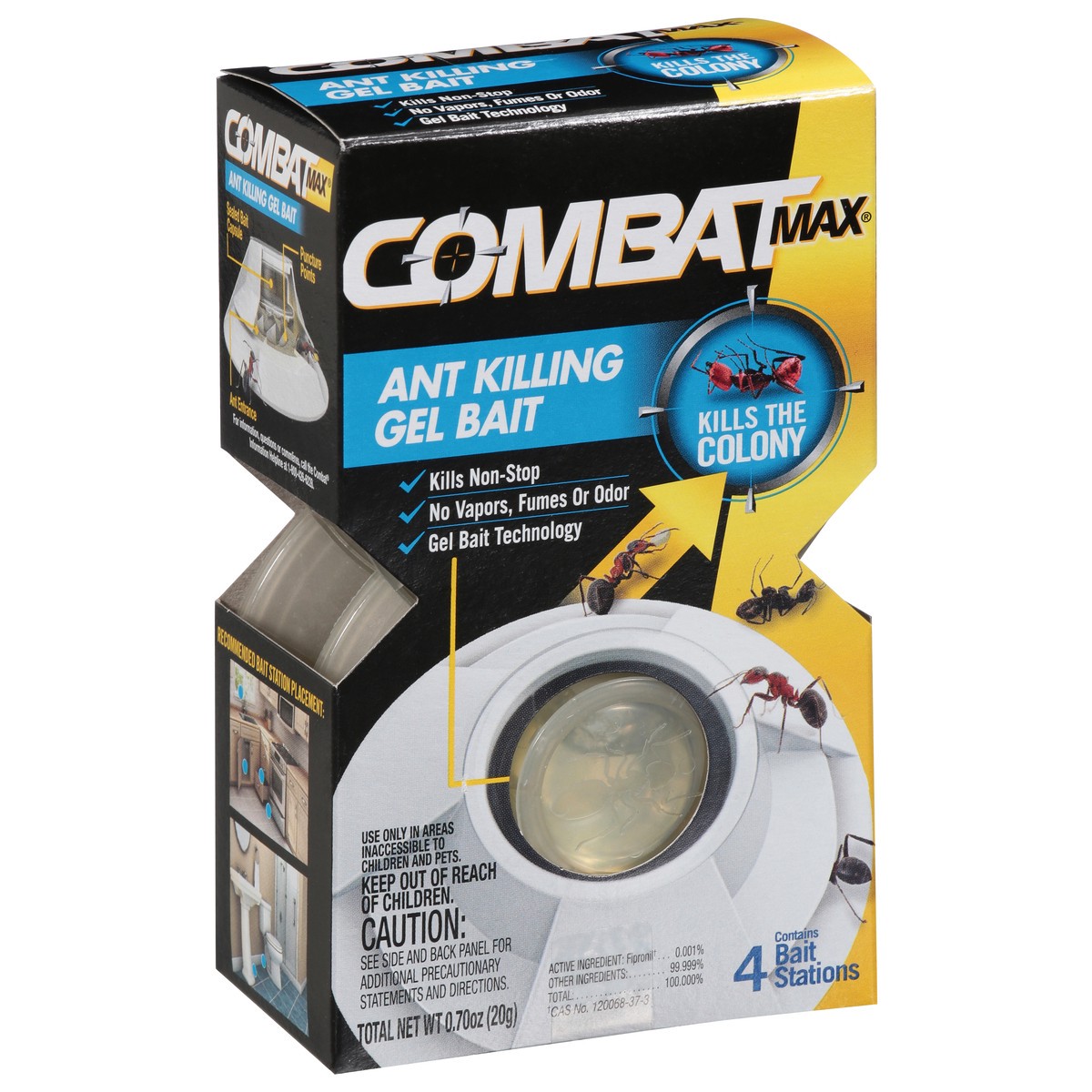 slide 2 of 9, Combat Max Ant Killing Gel Bait 4 Bait Stations, 0.7 oz