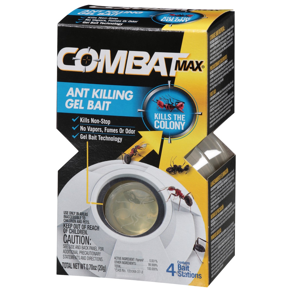 slide 3 of 9, Combat Max Ant Killing Gel Bait 4 Bait Stations, 0.7 oz