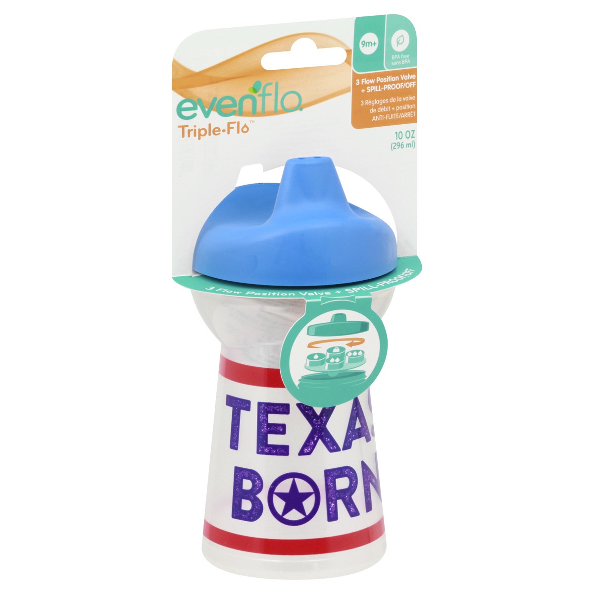 slide 10 of 11, Evenflo Triple-Flo 10 Ounce Sippy Cup 1 ea, 1 ct