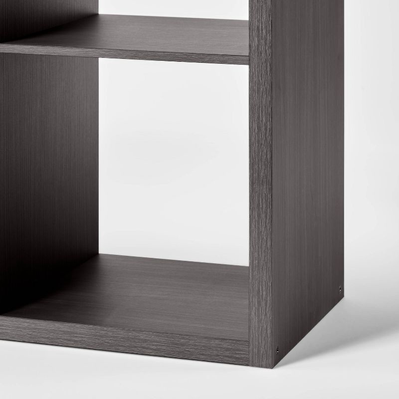 slide 3 of 5, 13'' 6 Cube Organizer Black Oak - Brightroom™: Decorative Bookshelf, Cubby Storage, 13" System, MDF & Particle Board, 1 ct