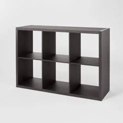 13'' 6 Cube Organizer Black Oak - Brightroom™: Decorative Bookshelf, Cubby Storage, 13" System, MDF & Particle Board