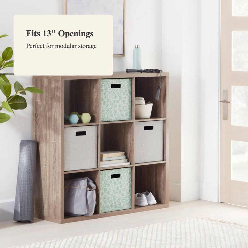 slide 4 of 4, 13" x 13" Fabric Bin Gray - Brightroom™: 13 Inch Storage Cube, Decorative Storage, Polyester, No Assembly Required, 1 ct