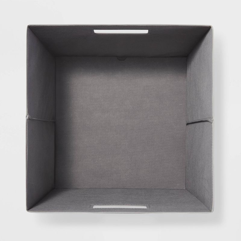 slide 3 of 4, 13" x 13" Fabric Bin Khaki Texture - Brightroom™, 1 ct