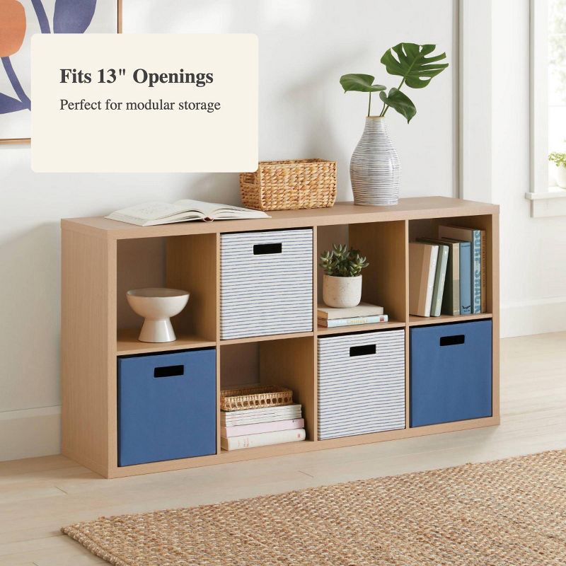 slide 4 of 4, 13" x 13" Fabric Bin Dark Blue - Brightroom™: 13 Inch Storage Cube, Decorative Storage, No Assembly Required, 1 ct