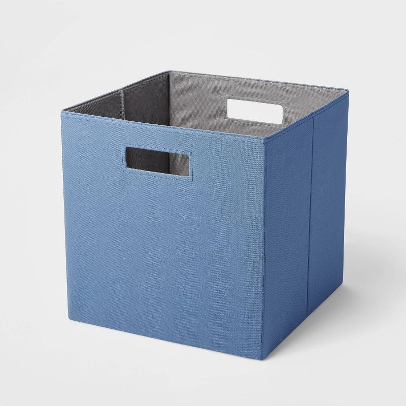 slide 1 of 4, 13" x 13" Fabric Bin Dark Blue - Brightroom™: 13 Inch Storage Cube, Decorative Storage, No Assembly Required, 1 ct