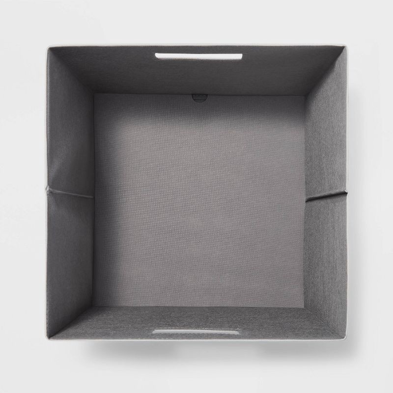 slide 3 of 4, 13" x 13" Fabric Bin Black Textured Stripes - Brightroom™, 1 ct