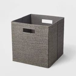 13" x 13" Fabric Bin Woven Texture Dark Gray - Brightroom™: 13 Inch Storage Cube, Decorative Storage, No Assembly
