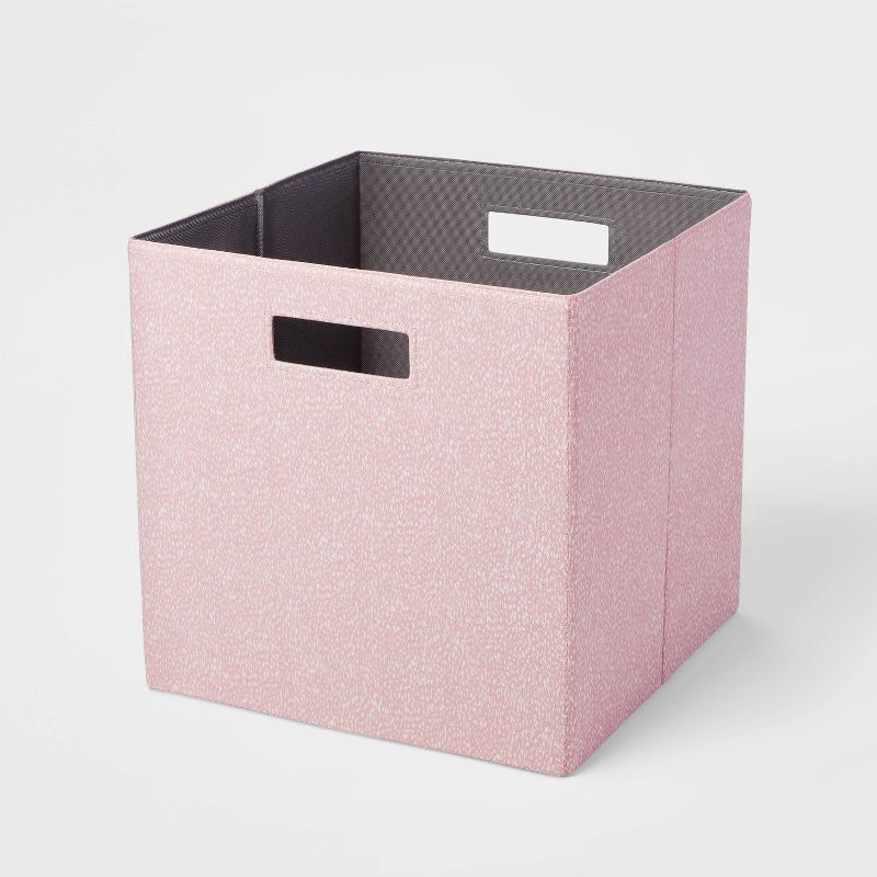slide 1 of 3, 13" x 13" Fabric Bin Rose Texture - Brightroom™: 13 Inch Storage Cube, Decorative Storage, Polyester, No Assembly, 1 ct