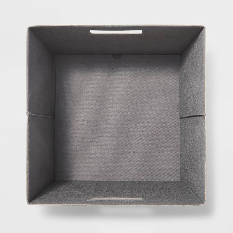 slide 3 of 4, 13" x 13" Fabric Bin Linen Yarn Dye Taupe - Brightroom™: 13 Inch Storage Cube, Decorative Storage, No Assembly Required, 1 ct