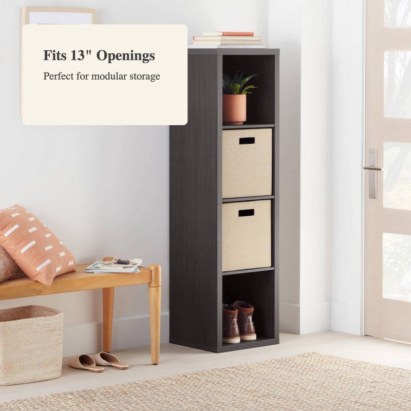 slide 4 of 4, 13" x 13" Fabric Bin Linen Yarn Dye Taupe - Brightroom™: 13 Inch Storage Cube, Decorative Storage, No Assembly Required, 1 ct