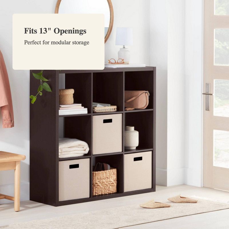 slide 4 of 4, 13" x 13" Fabric Bin Woven Yarn Dye Light Taupe - Brightroom™: 13 Inch Cube Storage System, Decorative Storage Bins, 1 ct