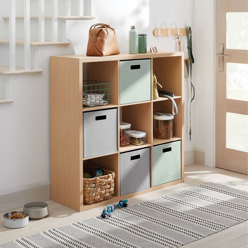 slide 2 of 4, 13" x 13" Fabric Bin Light Green - Brightroom™: 13 Inch Storage Cube, Decorative Storage, No Assembly Required, 1 ct