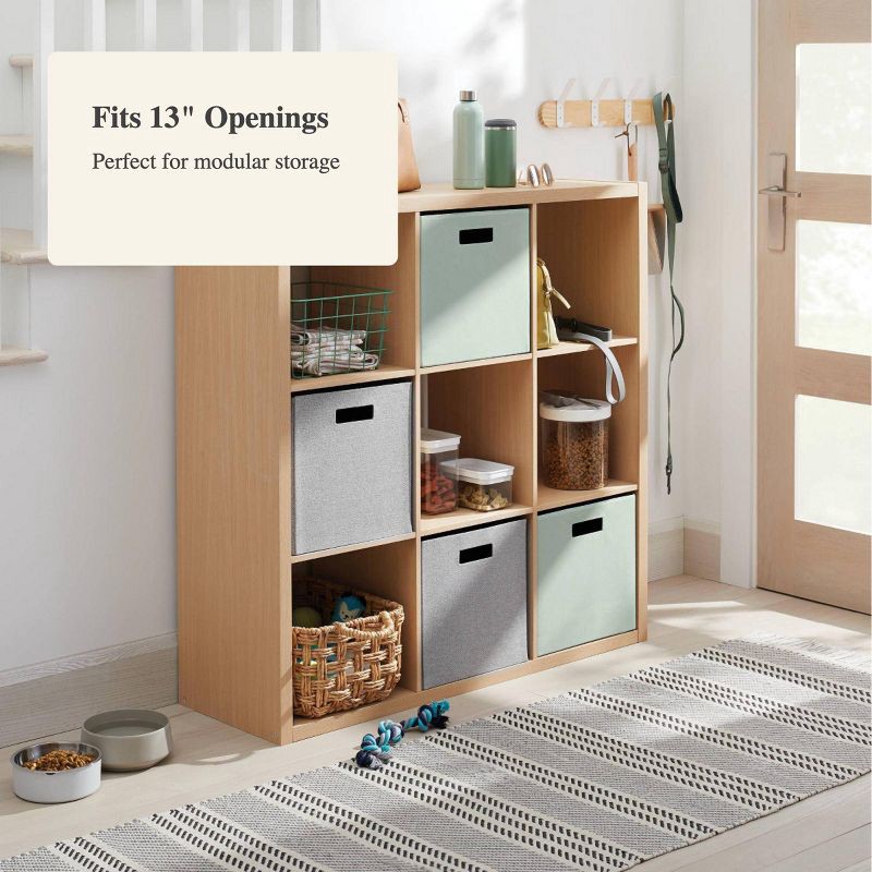 slide 4 of 4, 13" x 13" Fabric Bin Light Green - Brightroom™: 13 Inch Storage Cube, Decorative Storage, No Assembly Required, 1 ct