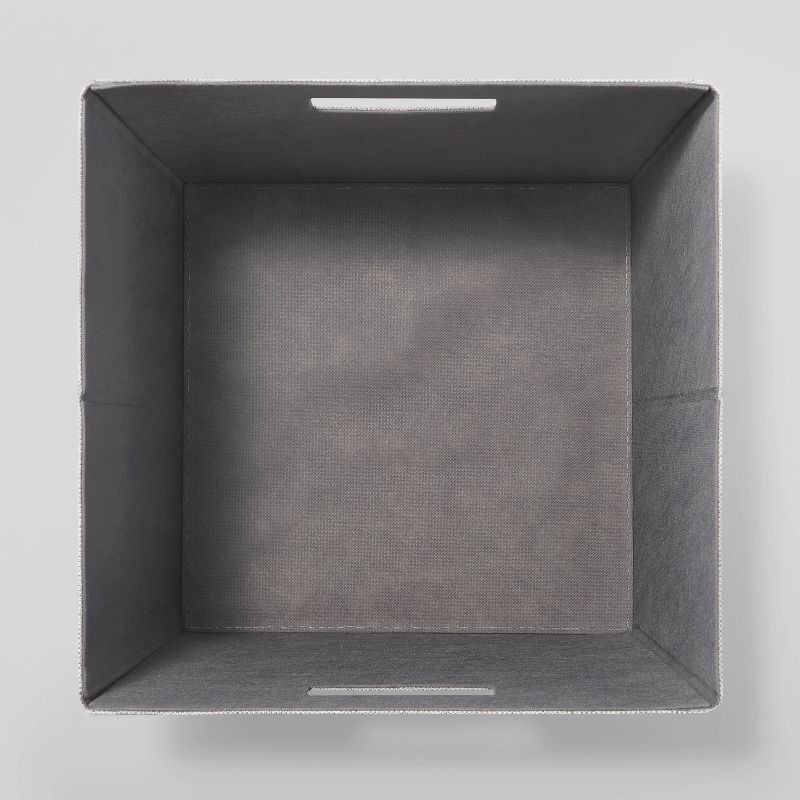 slide 3 of 3, 13" x 13" Fabric Bin Chunky Linen Fossil - Brightroom™: 13 Inch Storage Cube, Decorative Storage, Light Gray, No Assembly, 1 ct