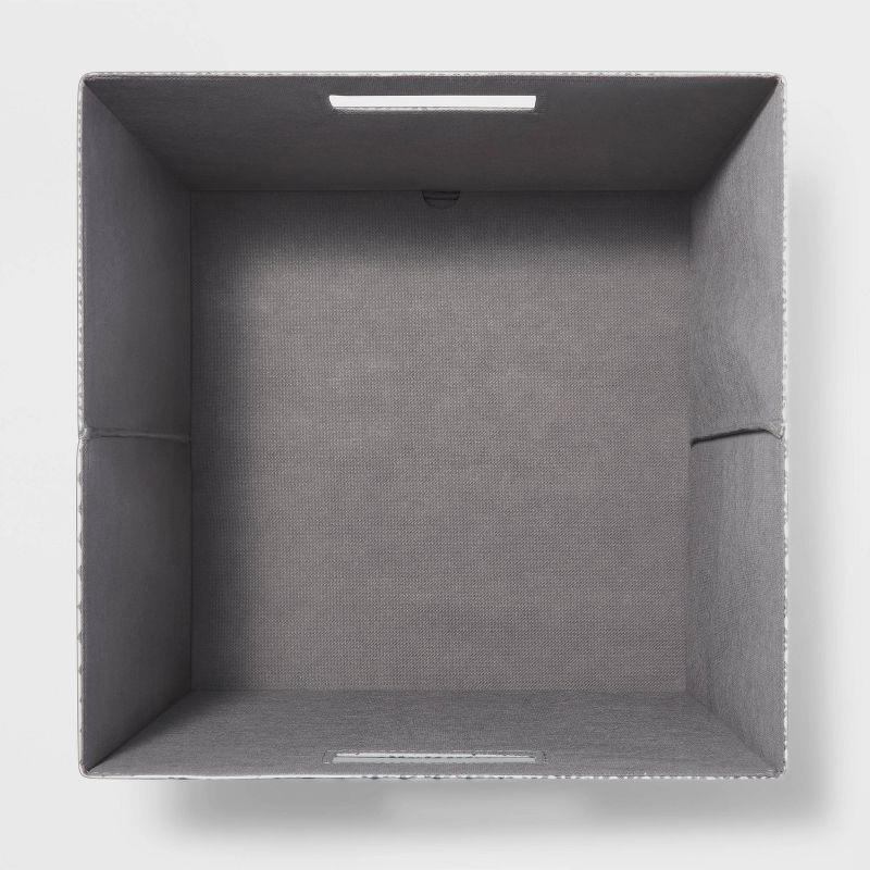 slide 3 of 4, 13" x 13" Fabric Bin Fiaro Print Gray/White - Brightroom™: 13 Inch Storage Cube, Decorative Storage, Polyester, 1 ct
