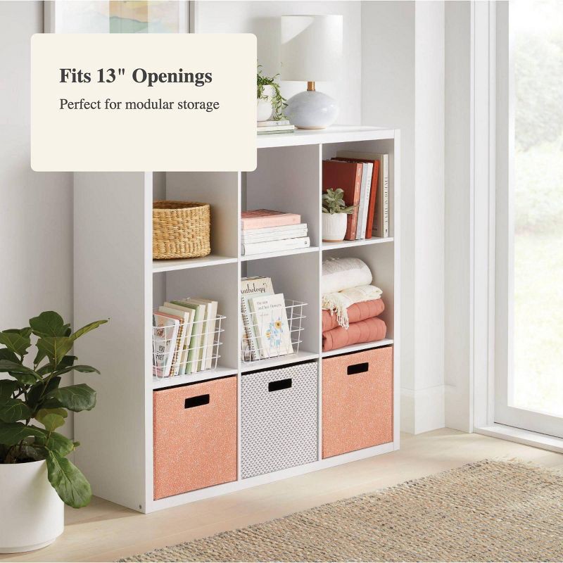 slide 4 of 4, 13" x 13" Fabric Bin Fiaro Print Gray/White - Brightroom™: 13 Inch Storage Cube, Decorative Storage, Polyester, 1 ct