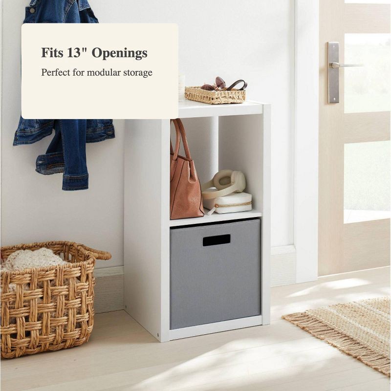 slide 4 of 4, 13" x 13" Fabric Bin Radiant Gray - Brightroom™: 13 Inch Cube Storage System, Polyester, No Assembly Required, 1 ct