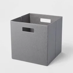 13" x 13" Fabric Bin Radiant Gray - Brightroom™: 13 Inch Cube Storage System, Polyester, No Assembly Required