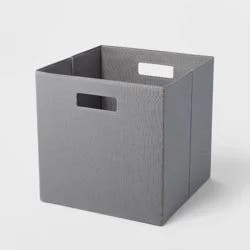 13" x 13" Fabric Bin Radiant Gray - Brightroom™: 13 Inch Cube Storage System, Polyester, No Assembly Required