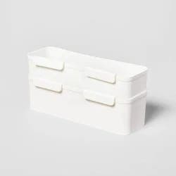 Set of 2 Long Cart Divider Cups - Brightroom™: White Storage Trays, Utility Cart Accessories, 11.22" Length