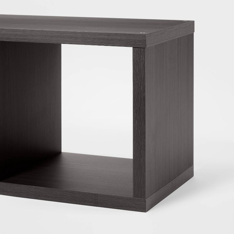 slide 3 of 5, 13'' 2 Cube Organizer Black Oak - Brightroom™: MDF Bookshelf with Anti-Tip Hardware, 13" Cubby Storage System, 1 ct
