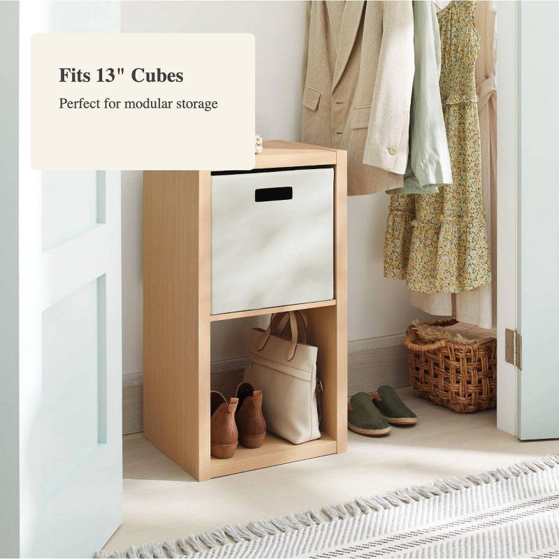 slide 4 of 5, 13'' 2 Cube Organizer Natural - Brightroom™: Multicolor MDF Bookshelf with Storage Shelves & Anti-Tip Hardware, 1 ct