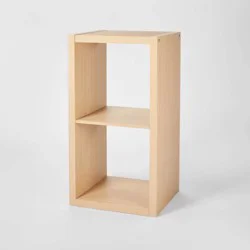 13&#x27;&#x27; 2 Cube Organizer Natural - Brightroom™: Multicolor MDF Bookshelf with Storage Shelves &amp; Anti-Tip Hardware