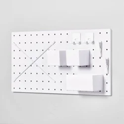 13" x 26" Pegboard Set White - Brightroom™: Wall Organizer, Decorative Easel, PET Material, Adult Assembly Required
