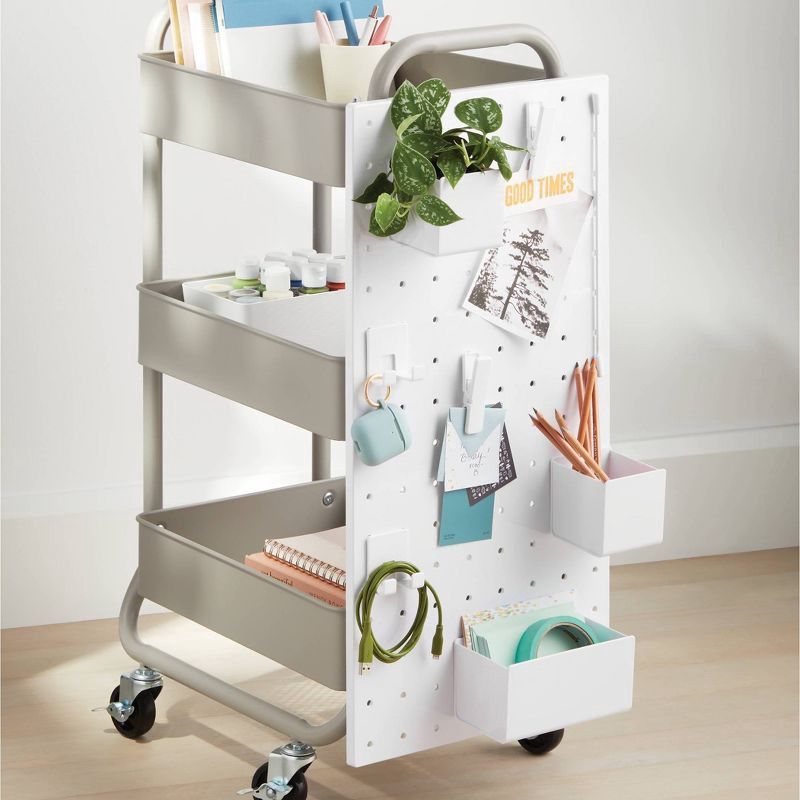 slide 4 of 4, 3 Tier Metal Utility Cart Gray - Brightroom™, 1 ct