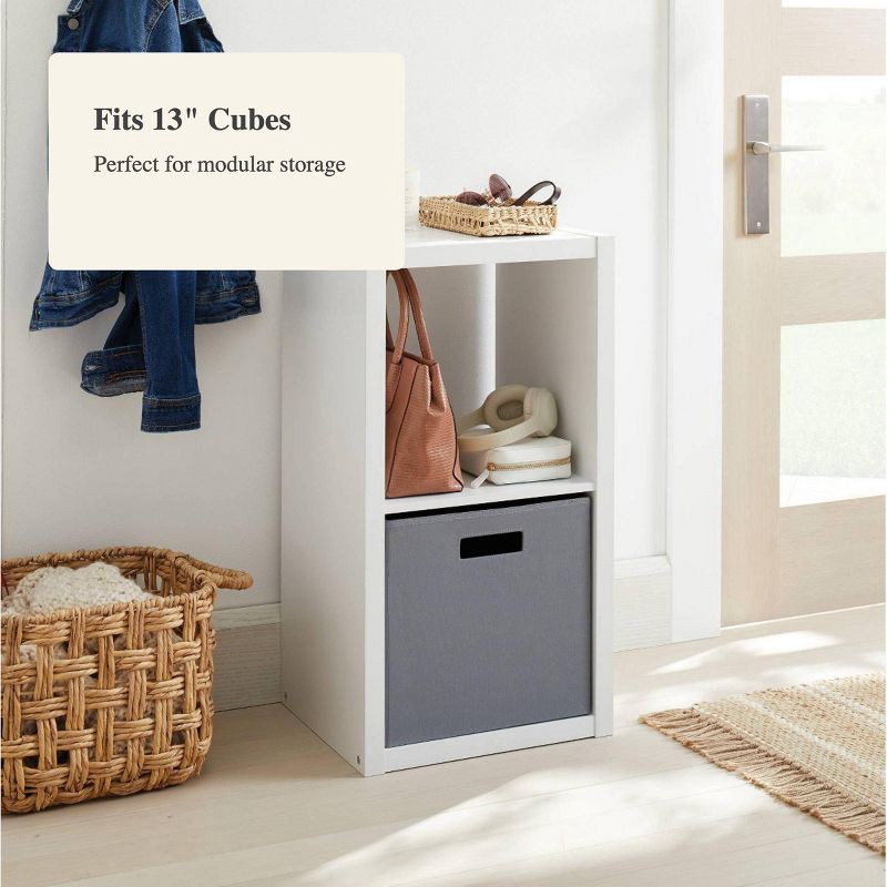 slide 4 of 5, 13'' 2 Cube Organizer White - Brightroom™: MDF Cubby Storage Bookshelf with Anti-Tip Hardware, 13" System Compatible, 1 ct