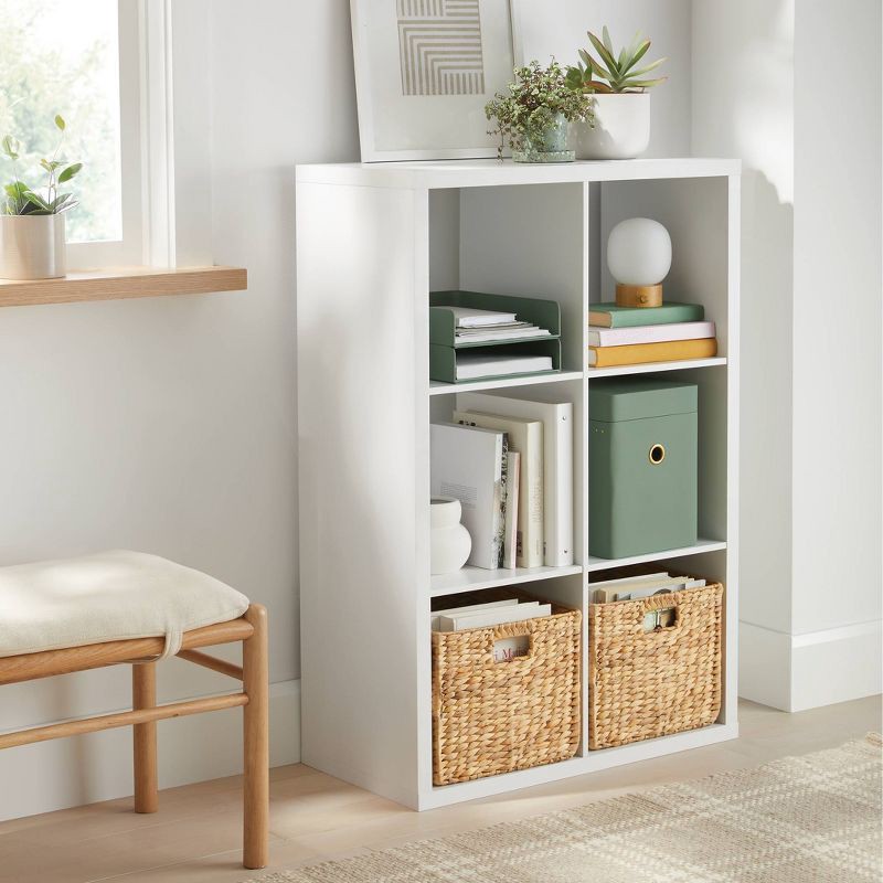 slide 2 of 4, 6 Cube Organizer White - Brightroom™: Decorative Bookshelf, Cubby Storage, MDF & Particle Board, 13" System Compatible, 1 ct