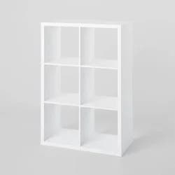 13'' 6 Cube Organizer White - Brightroom™: Decorative Bookshelf, Cubby Storage, MDF & Particle Board, 13" System Compatible