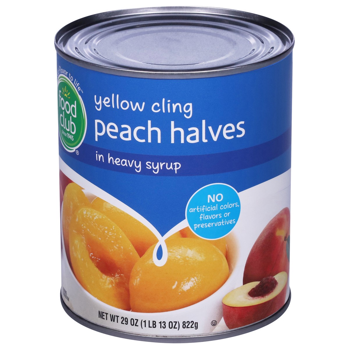 slide 8 of 9, Food Club Yellow Cling Peach Halves in Heavy Syrup 29 oz, 29 oz