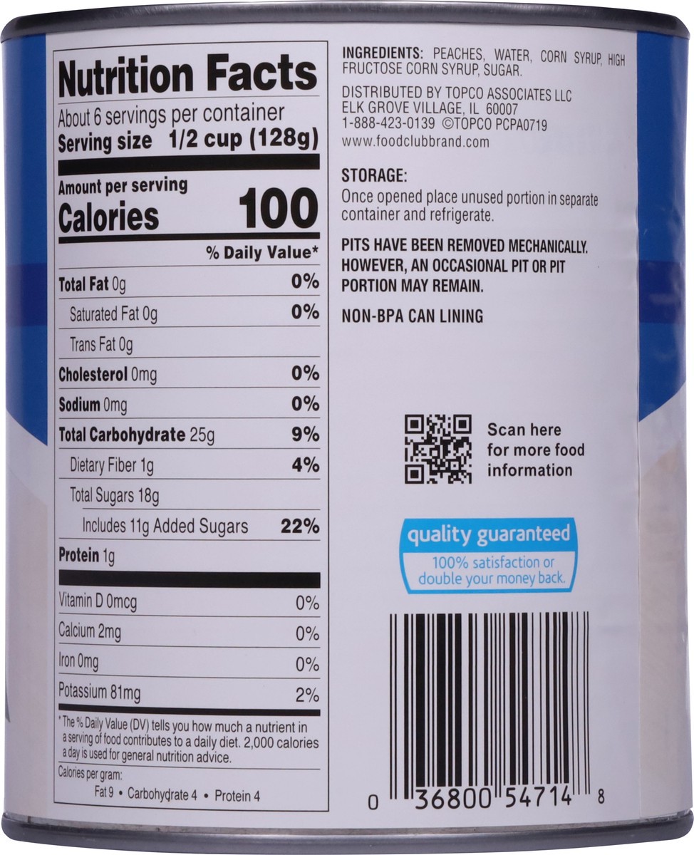 slide 4 of 9, Food Club Yellow Cling Peach Halves in Heavy Syrup 29 oz, 29 oz