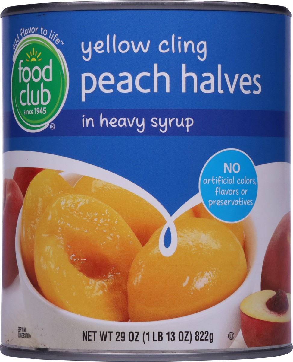 slide 9 of 9, Food Club Yellow Cling Peach Halves in Heavy Syrup 29 oz, 29 oz