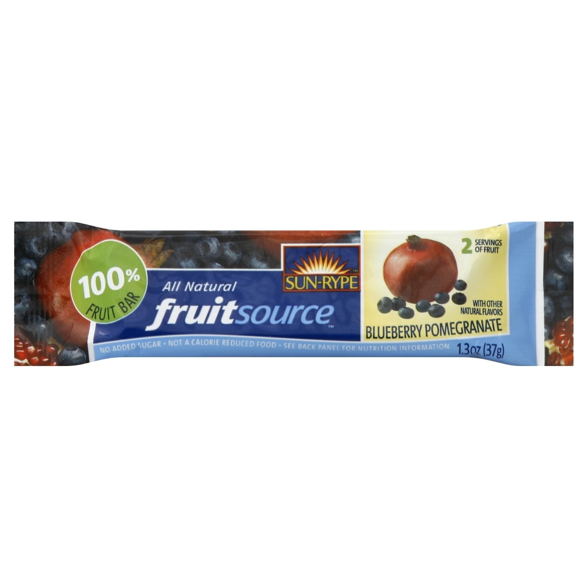 slide 1 of 5, SunRype FruitSource Superfruits Apple Blueberry Pomegranate Fruit Bar , 1.3 oz